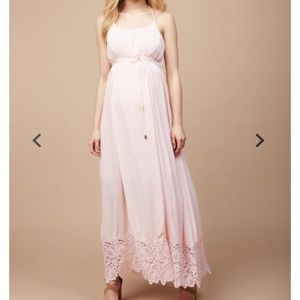Motherhood Lace Hem Maternity Maxi Dress